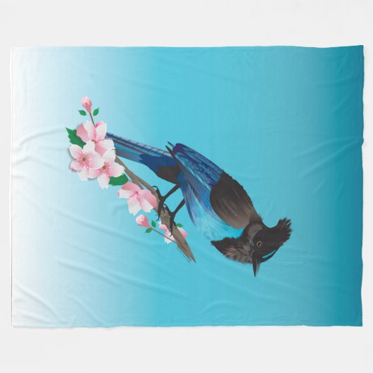 Steller's Jay Fleece Blanket (Vorderseite (Horizontal))
