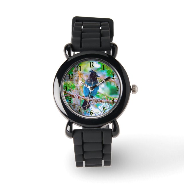 Steller's Jay - Original Foto Armbanduhr (Vorderseite)