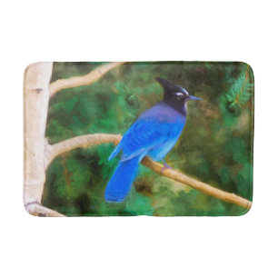 Steller's Jay Painting - Original Bird Art Badematte