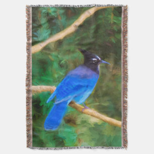 Steller's Jay Painting - Original Bird Art Decke