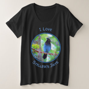 Steller's Jay Painting - Original Bird Art Große Größe T-Shirt