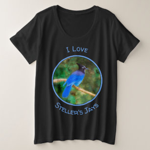 Steller's Jay Painting - Original Bird Art Große Größe T-Shirt