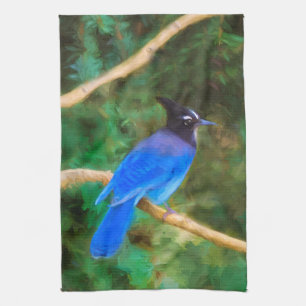 Steller's Jay Painting - Original Bird Art Handtuch
