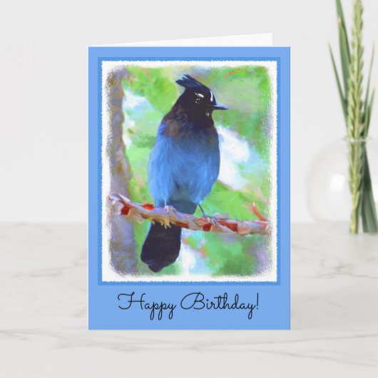 Steller's Jay Painting - Original Bird Art Karte (Vorderseite)