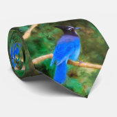 Steller's Jay Painting - Original Bird Art Krawatte (Gerollt)