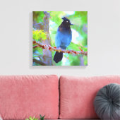 Steller's Jay Painting - Original Bird Art Leinwanddruck (Insitu (Wohnzimmer))