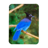 Steller's Jay Painting - Original Bird Art Magnet (Vertikal)