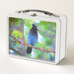 Steller's Jay Painting - Original Bird Art Metall Brotdose