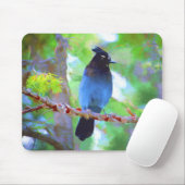 Steller's Jay Painting - Original Bird Art Mousepad (Mit Mouse)