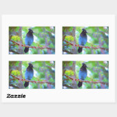 Steller's Jay Painting - Original Bird Art Rechteckiger Aufkleber (Blatt)
