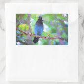 Steller's Jay Painting - Original Bird Art Rechteckiger Aufkleber (Tasche)