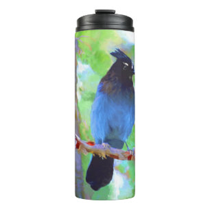Steller's Jay Painting - Original Bird Art Thermosbecher