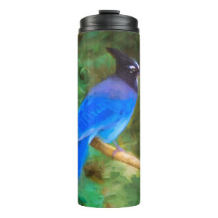 Steller's Jay Painting - Original Bird Art Thermosbecher