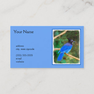 Steller's Jay Painting - Original Bird Art Visitenkarte