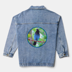 Steller's Jay Painting - Original Wild Bird Art Jeansjacke