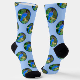 Steller's Jay Painting Original Wild Bird Art Socken