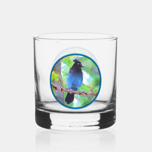 Steller's Jay Painting - Original Wild Bird Art Whiskyglas (Vorderseite)