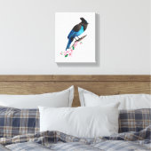 Steller's Jay Stretched Canvas Print Leinwanddruck (Insitu (Schlafzimmer))
