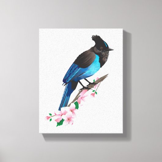 Steller's Jay Stretched Canvas Print Leinwanddruck (Vorderseite)