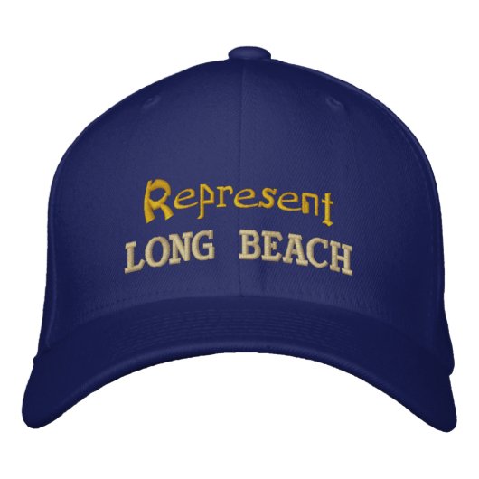 Stellt Long Beach Cap dar Bestickte Kappe (Vorderseite)