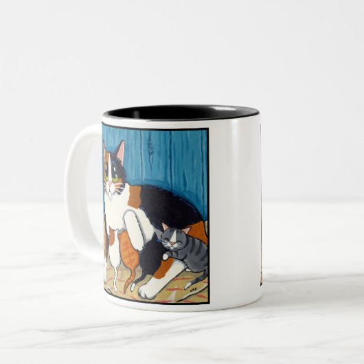 Stellvertretende Katze der Mama-| und Zweifarbige Tasse (Vorderseite Links)