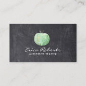 Stellvertretende Lehrerin Green Apple Chalkboard Visitenkarte (Vorderseite)