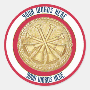 Stellvertretender Feuerwehrleiter 4 Bugle Custom A Runder Aufkleber