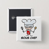 Stellvertretender Küchenchef Pinback-Button Button (Vorne & Hinten)
