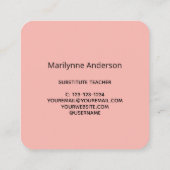 Stellvertretender Lehrer Boho Rainbow Quadratische Visitenkarte (Rückseite)