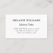 Stellvertretender Lehrer Boho Rainbow Visitenkarte (Rückseite)