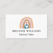 Stellvertretender Lehrer Boho Rainbow Visitenkarte (Vorderseite)