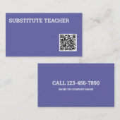 Stellvertretender Lehrer Tutor QR-Code Visitenkarte (Vorne/Hinten)