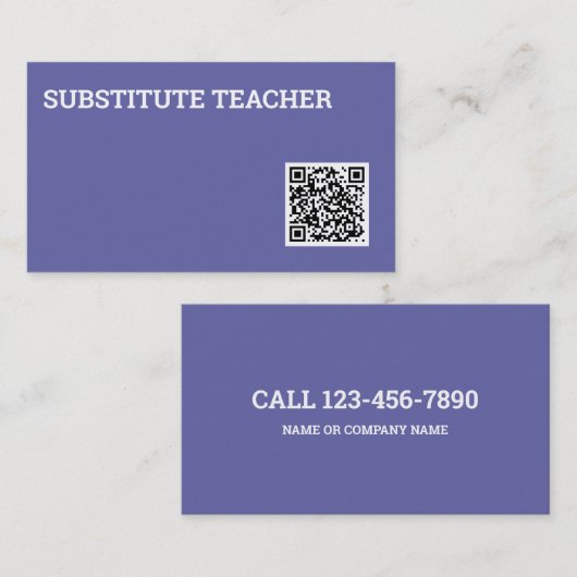 Stellvertretender Lehrer Tutor QR-Code Visitenkarte (Vorne/Hinten)