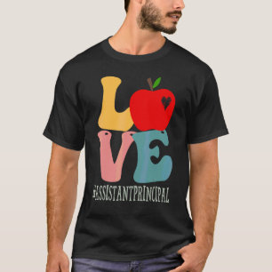 Stellvertretender Schulleiter Liebe Apfel Groovy S T-Shirt