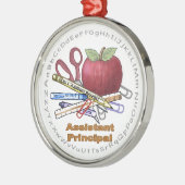 Stellvertretender Schulleiter Premium-Rundornament Silbernes Ornament (Links)