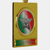 Stellvertretender Sheriff Abzeichen Weihnachtsschm Banner-Ornament Gold (Rechts)