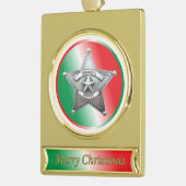 Stellvertretender Sheriff Abzeichen Weihnachtsschm Banner-Ornament Gold (Links)