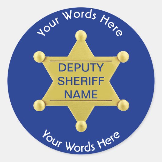 Stellvertretender Sheriff Custom Blue Sticker (Vorderseite)