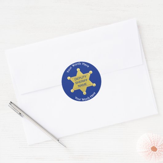 Stellvertretender Sheriff Custom Blue Sticker (Umschlag)