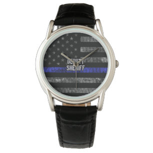 Stellvertretender Sheriff Distressed Flag Armbanduhr