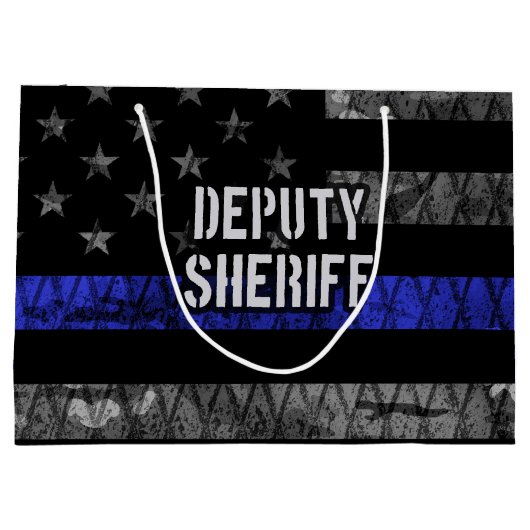 Stellvertretender Sheriff Distressed Flag Große Geschenktüte (Rückseite)
