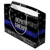 Stellvertretender Sheriff Distressed Flag Große Geschenktüte (Rückseite Schrägansicht)