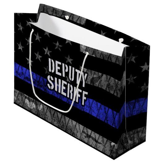 Stellvertretender Sheriff Distressed Flag Große Geschenktüte (Vorderseite Schrägansicht)