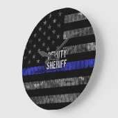 Stellvertretender Sheriff Distressed Flag Große Wanduhr (Winkel)