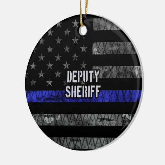 Stellvertretender Sheriff Distressed Flag Keramik Ornament (Links)