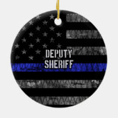 Stellvertretender Sheriff Distressed Flag Keramik Ornament (Hinten)