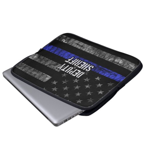 Stellvertretender Sheriff Distressed Flag Laptopschutzhülle (Vorne Knopf)