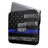 Stellvertretender Sheriff Distressed Flag Laptopschutzhülle (Vorderseite Links)