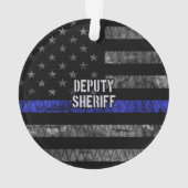 Stellvertretender Sheriff Distressed Flag Ornament (Rückseite)