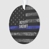 Stellvertretender Sheriff Distressed Flag Ornament (Vorderseite)